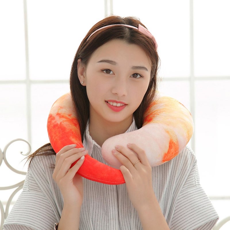 Bettli Shrimp Meat U Shaped Neck Pillow Throw Pillow Cushion Plush - Image 2